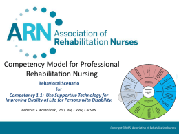 Competency Model for Professional Rehabilitation Nursing