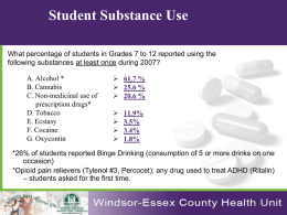 Substance Use, Addictions and Related Behaviours