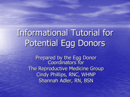 Informational Seminar for Potential Egg Donors