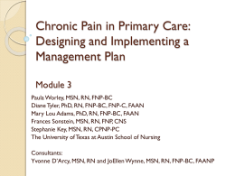 Chronic Pain in Primary Care: Overview and Pathophysiology