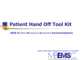 Patient Hand Off Tool Kit