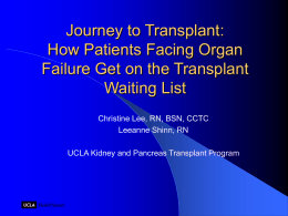 Living Donor Transplant Options