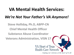 VA Mental Health Services - Texas Corrections Association