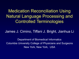Medication Reconcilliation Using Natural Language