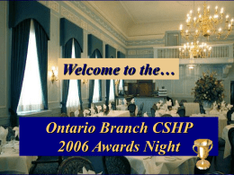 E. Amy Eck Award - Canadian Society of Hospital Pharmacists