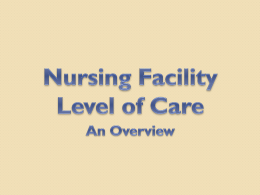 Nursing Facility Level of Care