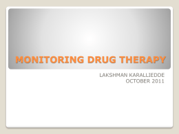 MONITORING DRUG THERAPY - University of Peradeniya