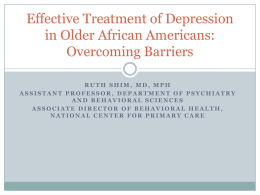 Effective Treatment of Depression in Older African