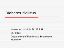 DIABETES AND THE ELDERLY