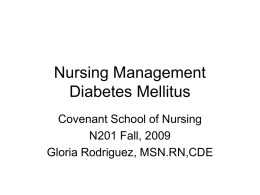 Nursing Management Diabetes Mellitus