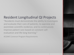 Resident Longitudinal QI Projects