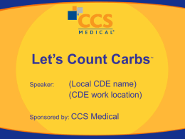 Let’s Count Carbs - Medical Supply Company