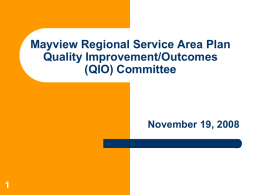 Mayview Regional Service Area Planning Process Allegheny