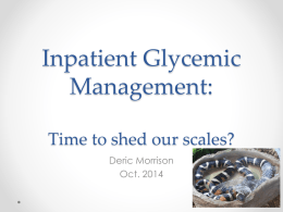 Inpatient Glycemic Management in Non Critically Ill patients