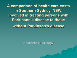 A comparison of health care costs in Southern Sydney, NSW