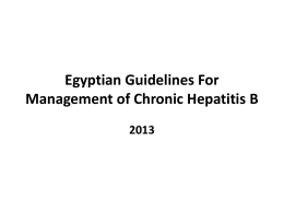 Egyptian Guidelines for Management of Hepatitis B