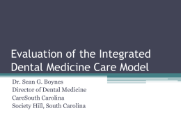 The Integrated Dental Medicine Model for Diabetic Care