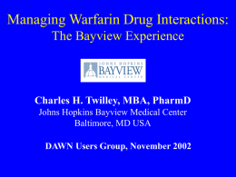 Managing Warfarin Drug Interaction: The Bayview Experience
