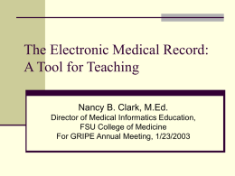 The Electronic Medical Record: A Tool for Teaching