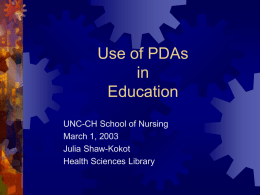 Use of PDAs in Education and Practice