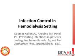 Infection Control in Hemodialysis Setting