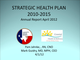 STRATEGIC HEALTH PLAN 2010-2015