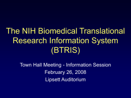The NIH Biomedical Translational Research Information