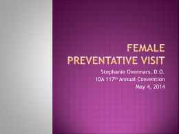 Female preventative exam - Indiana Osteopathic Association