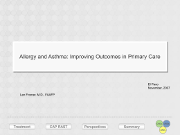 Allergy and Asthma: Improving Outcomes in Primary Care