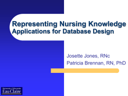 Representing Nursing Knowledge Applications for Database