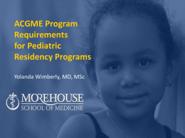 ACGME Program Requirements for Pediatric Residency Programs