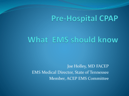 CPAP for Medical Directors - Emergency Medical Resources