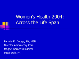 Women’s Health Update 2002 - Department of Health Home