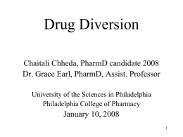 Drug Diversion - University of the Sciences in