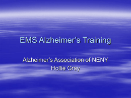 EMS Alzheimer’s Training - Adirondack Area Network