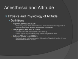 Anesthesia and Altitude - International Society of Chronic