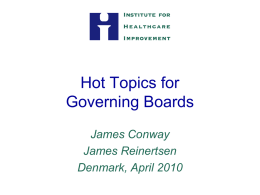 Hot Topics for Governing Boards