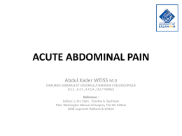 ACUTE ABDOMINAL PAIN - Dr.Abdul.Kader WEISS
