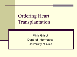 Ordering Heart Transplantation