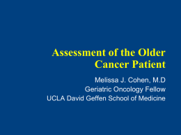 Assessment of the Elderly Cancer Patient