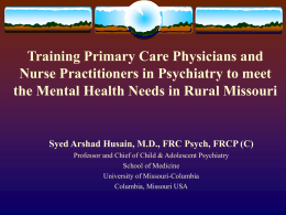 Training Primary Care Practitioners (PCP) in Psychiatry
