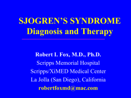 Treatment Strategies in the management of Sjogren’s Syndrome