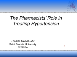 The Pharmacists’ Role in Treating Hypertension