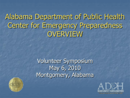 Logistics ICS Report - Alabama Department of Public Health