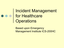 Incident Management for Healthcare
