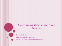 Analysis of Geriatric Care Needs