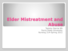 Elder Mistreatment and Abuse