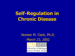 Self-Regulation in Chronic Disease