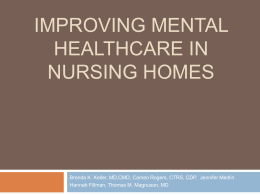 Improving Mental Healthcare in Nursing Homes