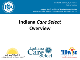 Indiana Care Select Overview - Indiana Medicaid Provider Home